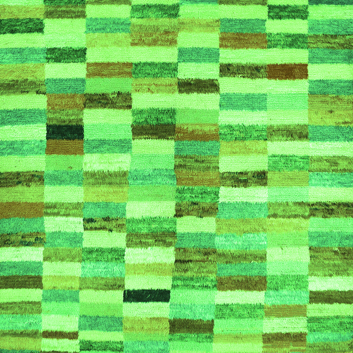 Serging Thickness of Abstract Green Contemporary Rug, con1244grn