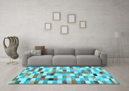 Machine Washable Abstract Light Blue Contemporary Rug in a Living Room, wshcon1244lblu