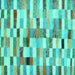 Square Machine Washable Abstract Turquoise Contemporary Area Rugs, wshcon1244turq