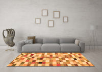 Machine Washable Abstract Orange Contemporary Rug, wshcon1244org