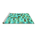 Sideview of Machine Washable Abstract Turquoise Contemporary Area Rugs, wshcon1244turq