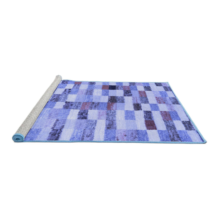 Sideview of Machine Washable Abstract Blue Contemporary Rug, wshcon1244blu