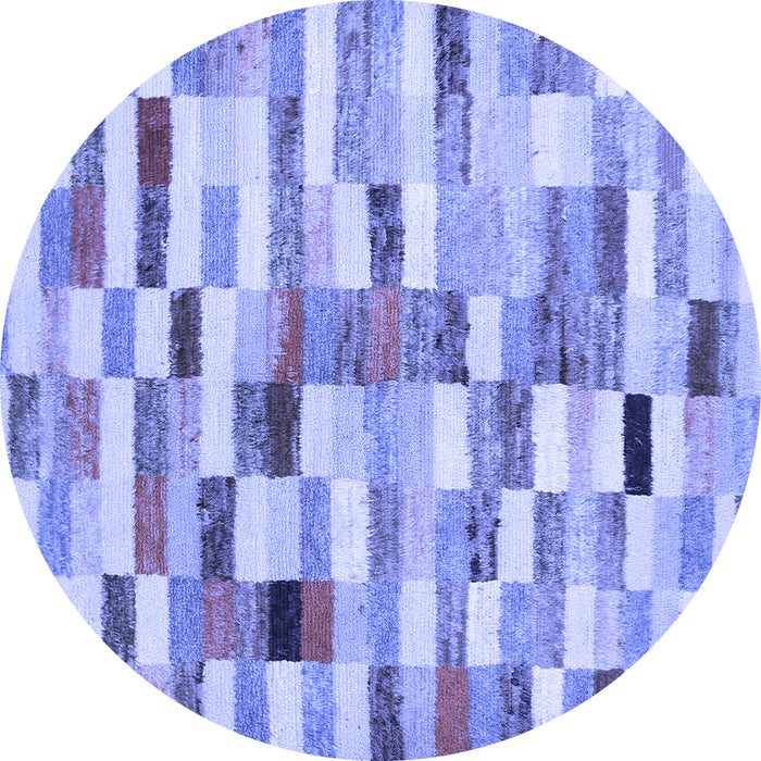 Round Machine Washable Abstract Blue Contemporary Rug, wshcon1244blu