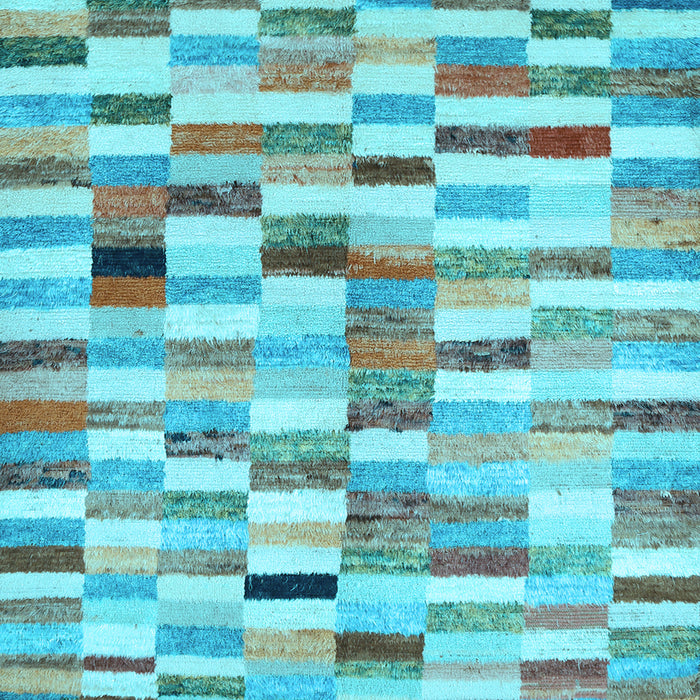 Square Machine Washable Abstract Light Blue Contemporary Rug, wshcon1244lblu