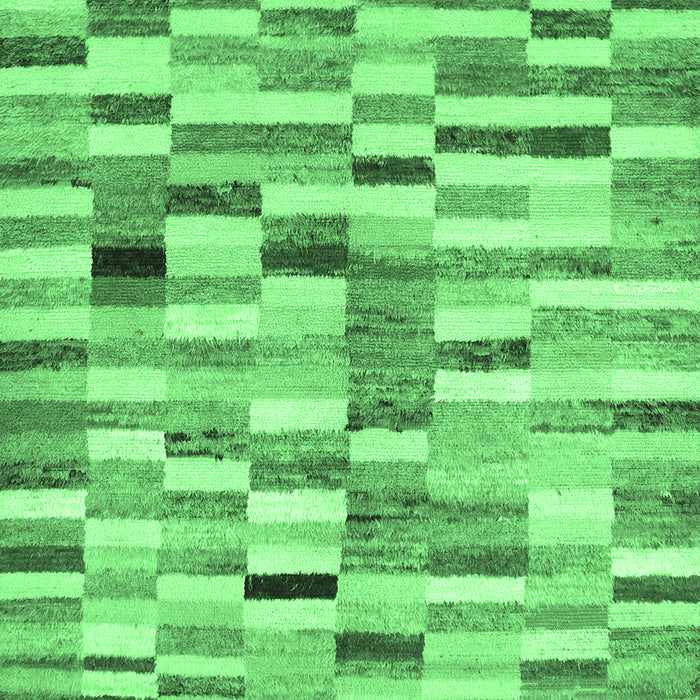 Square Machine Washable Abstract Emerald Green Contemporary Area Rugs, wshcon1244emgrn