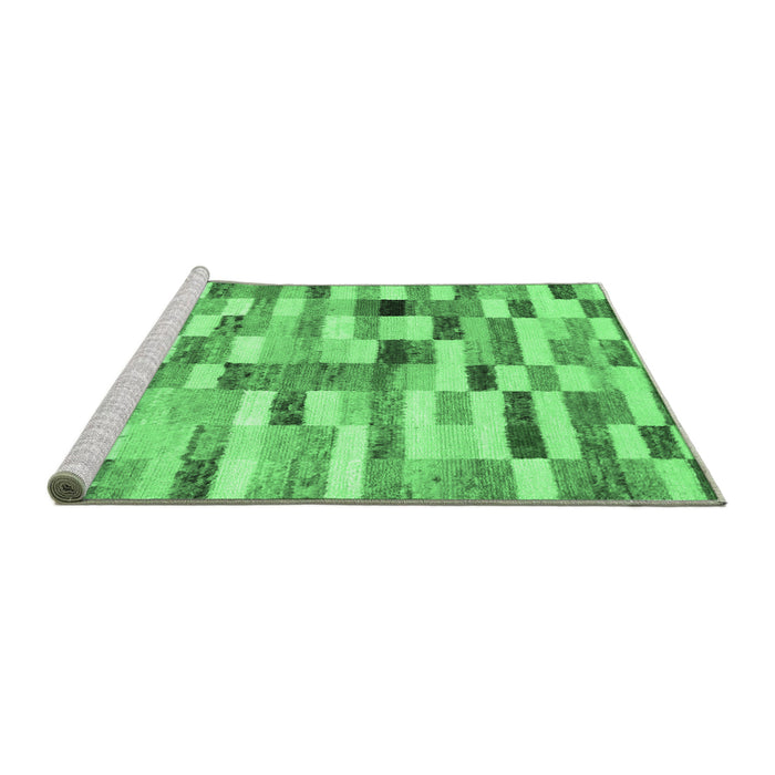 Sideview of Machine Washable Abstract Emerald Green Contemporary Area Rugs, wshcon1244emgrn