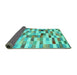 Sideview of Abstract Turquoise Contemporary Rug, con1244turq