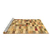 Sideview of Machine Washable Abstract Brown Contemporary Rug, wshcon1244brn