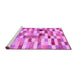 Sideview of Machine Washable Abstract Pink Contemporary Rug, wshcon1244pnk