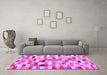 Machine Washable Abstract Pink Contemporary Rug in a Living Room, wshcon1244pnk