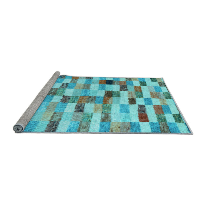 Sideview of Machine Washable Abstract Light Blue Contemporary Rug, wshcon1244lblu