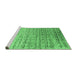 Sideview of Machine Washable Abstract Emerald Green Contemporary Area Rugs, wshcon1245emgrn