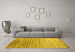 Machine Washable Abstract Yellow Contemporary Rug in a Living Room, wshcon1245yw