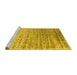 Sideview of Machine Washable Abstract Yellow Contemporary Rug, wshcon1245yw