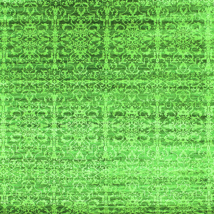 Serging Thickness of Abstract Green Contemporary Rug, con1245grn