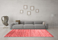 Machine Washable Abstract Red Contemporary Rug, wshcon1245red