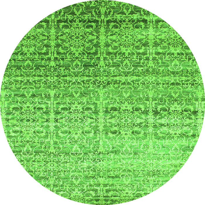 Square Abstract Green Contemporary Rug, con1245grn