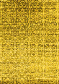 Abstract Yellow Contemporary Rug, con1245yw