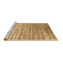 Sideview of Machine Washable Abstract Brown Contemporary Rug, wshcon1245brn