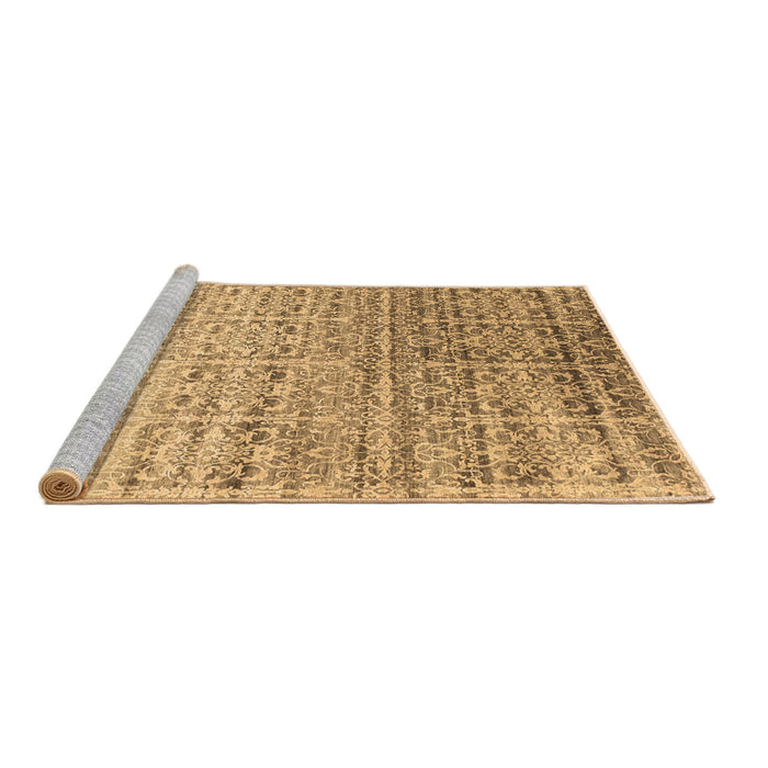 Sideview of Machine Washable Abstract Brown Contemporary Rug, wshcon1245brn
