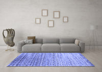 Machine Washable Abstract Blue Contemporary Rug, wshcon1245blu