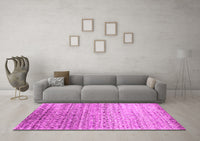 Machine Washable Abstract Pink Contemporary Rug, wshcon1245pnk