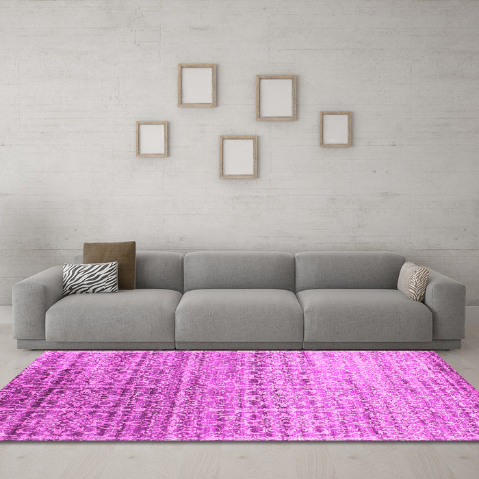 Machine Washable Abstract Pink Contemporary Rug in a Living Room, wshcon1245pnk