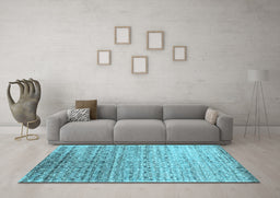 Machine Washable Abstract Light Blue Contemporary Rug in a Living Room, wshcon1245lblu
