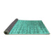 Sideview of Abstract Turquoise Contemporary Rug, con1245turq