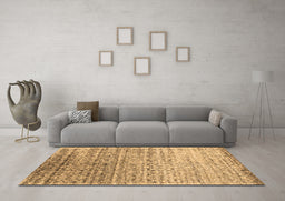 Machine Washable Abstract Brown Contemporary Rug in a Living Room,, wshcon1245brn