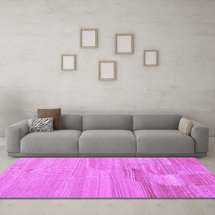 Machine Washable Abstract Purple Contemporary Area Rugs in a Living Room, wshcon1246pur