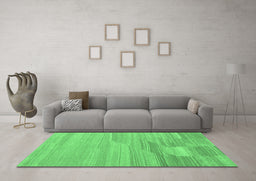 Machine Washable Abstract Emerald Green Contemporary Area Rugs in a Living Room,, wshcon1246emgrn