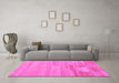 Machine Washable Abstract Pink Contemporary Rug in a Living Room, wshcon1246pnk