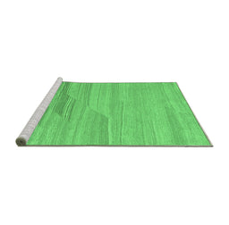 Sideview of Machine Washable Abstract Emerald Green Contemporary Area Rugs, wshcon1246emgrn