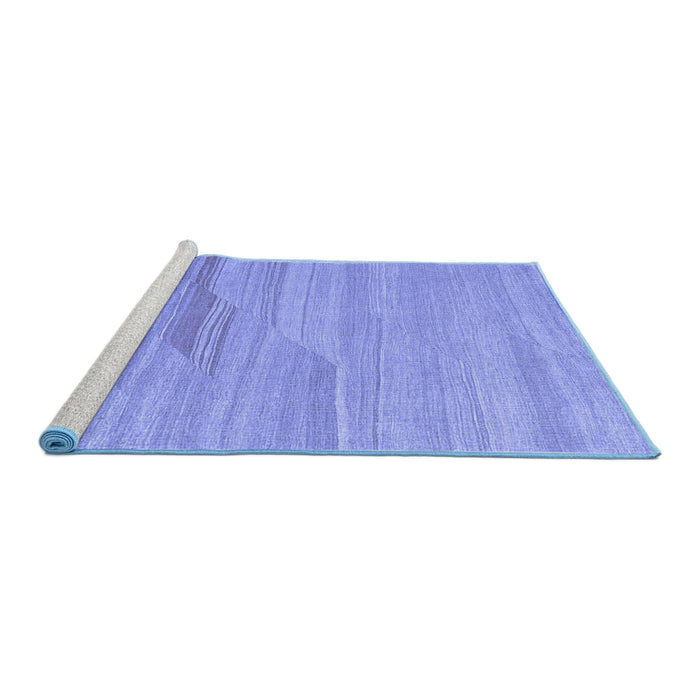 Sideview of Machine Washable Abstract Blue Contemporary Rug, wshcon1246blu