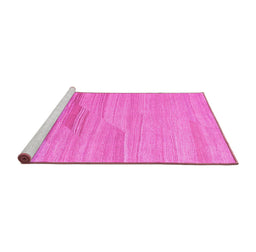Sideview of Machine Washable Abstract Pink Contemporary Rug, wshcon1246pnk