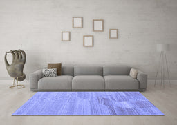 Machine Washable Abstract Blue Contemporary Rug in a Living Room, wshcon1246blu