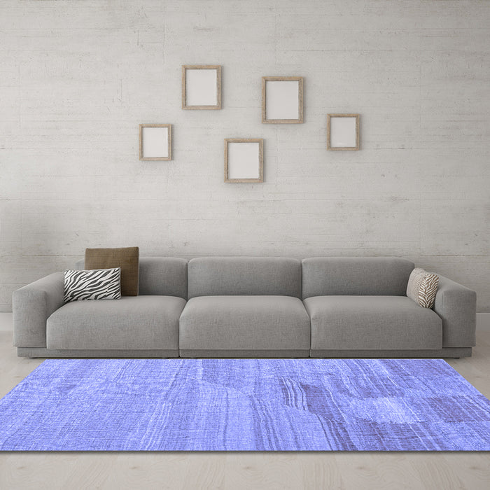 Machine Washable Abstract Blue Contemporary Rug in a Living Room, wshcon1246blu