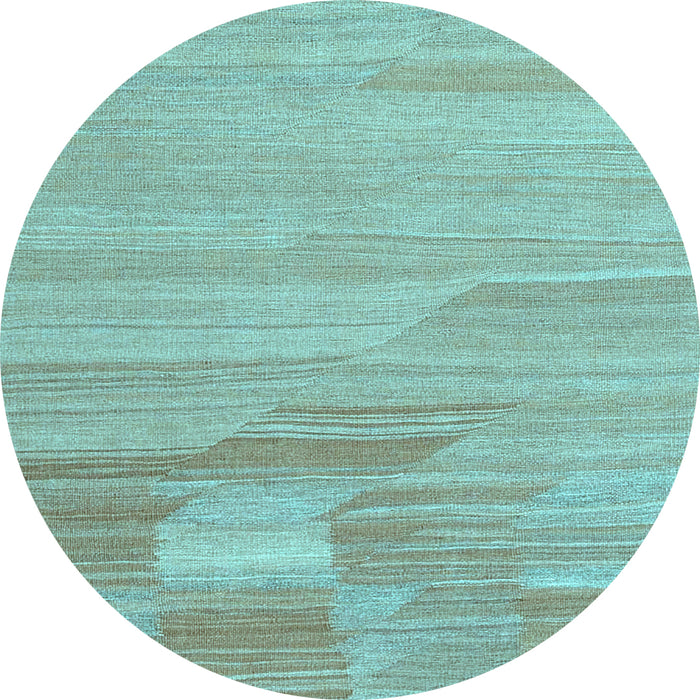 Round Machine Washable Abstract Light Blue Contemporary Rug, wshcon1246lblu