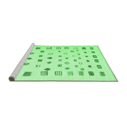 Sideview of Machine Washable Abstract Emerald Green Contemporary Area Rugs, wshcon1247emgrn