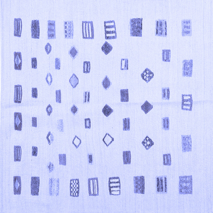 Square Abstract Blue Contemporary Rug, con1247blu
