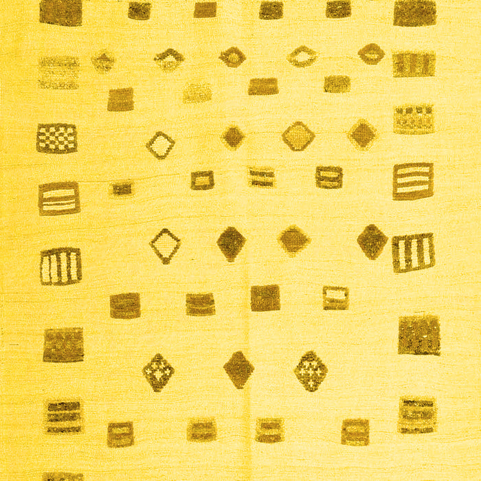 Machine Washable Abstract Yellow Contemporary Rug, wshcon1247yw