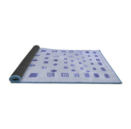 Sideview of Abstract Blue Contemporary Rug, con1247blu