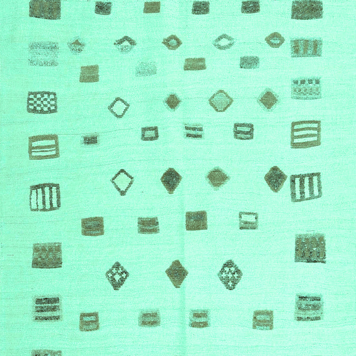 Machine Washable Abstract Turquoise Contemporary Area Rugs, wshcon1247turq