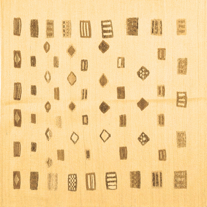 Square Abstract Brown Contemporary Rug, con1247brn