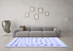 Machine Washable Abstract Blue Contemporary Rug in a Living Room, wshcon1247blu