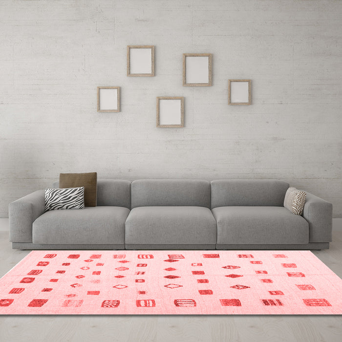 Contemporary Red Washable Rugs