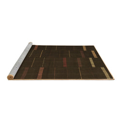 Sideview of Machine Washable Abstract Brown Contemporary Rug, wshcon1248brn