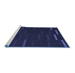 Sideview of Machine Washable Abstract Blue Contemporary Rug, wshcon1248blu