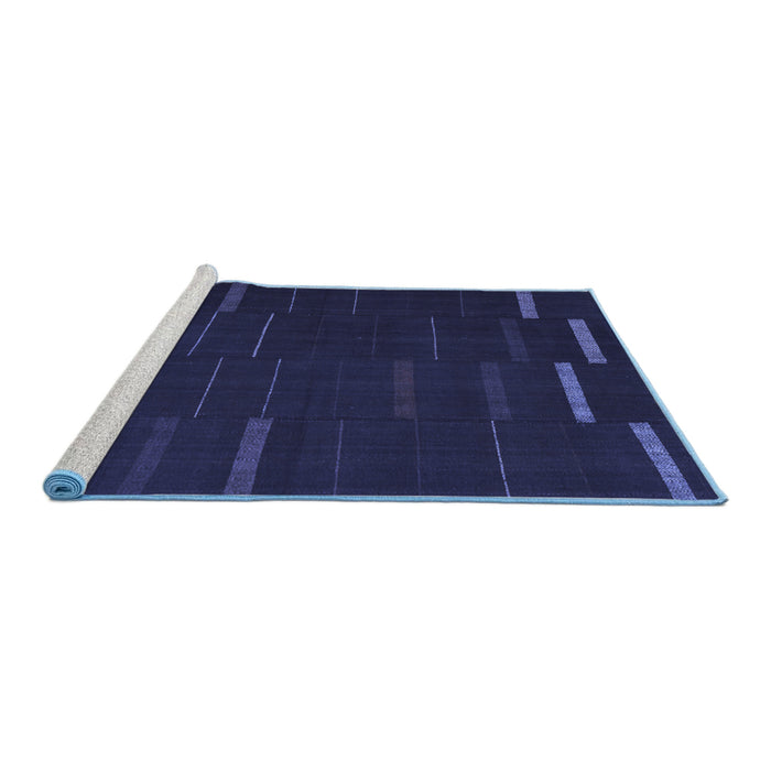 Sideview of Machine Washable Abstract Blue Contemporary Rug, wshcon1248blu